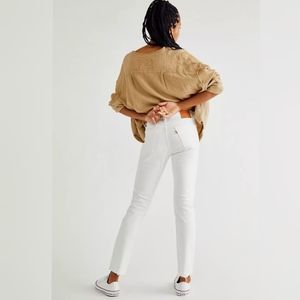 Levi's Premium 501 S White Distressed Jeans in Don't Mind if I do White